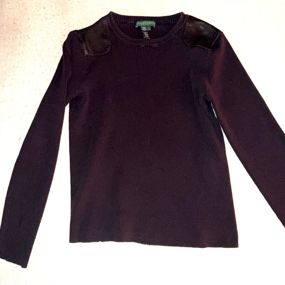 Polo Ralph Lauren Black Sweater with Black Shoulder Accents